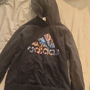 Adidas Black Hoodie with Colorful Logo